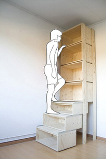escabeau intégré, rangement 2 en 1 escabeau intégré, rangement 2 en 1