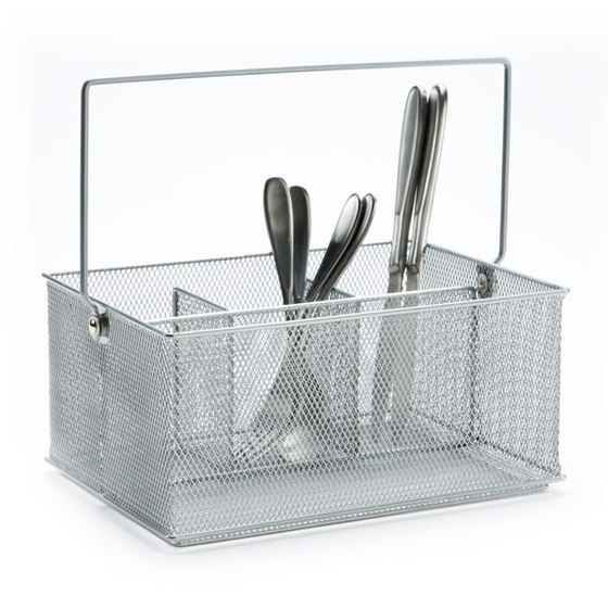 Panier porte-couverts en maille métal, panier porte-ustensiles de cuisine, accessoire de rangement cuisine Panier porte-couverts en maille métal, panier porte-ustensiles de cuisine, accessoire de rangement cuisine
