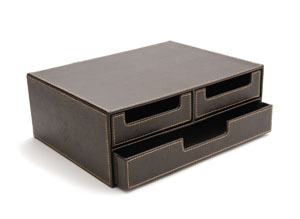 rangement à tiroirs en cuir, rangement enveloppes et papiers en cuir, petit rangement de bureau rangement à tiroirs en cuir, rangement enveloppes et papiers en cuir, petit rangement de bureau