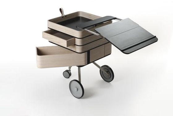 Bureau mobile bois et métal, objet design Bureau mobile bois et métal, objet design