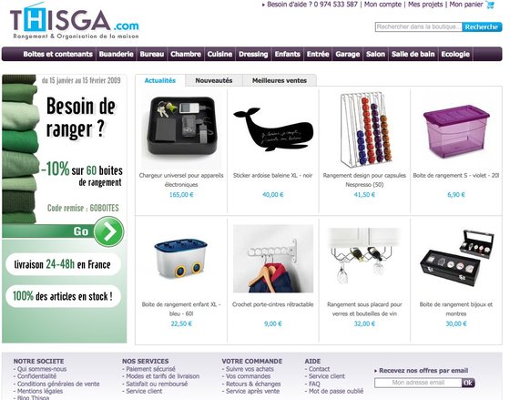 Création de la boutique THISGA.com