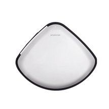 Poubelle inox d'angle, vue dessus Poubelle inox d'angle, vue dessus