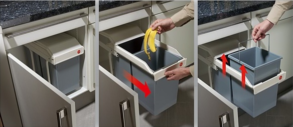 Poubelle coulissante de placards Poubelle coulissante de placards
