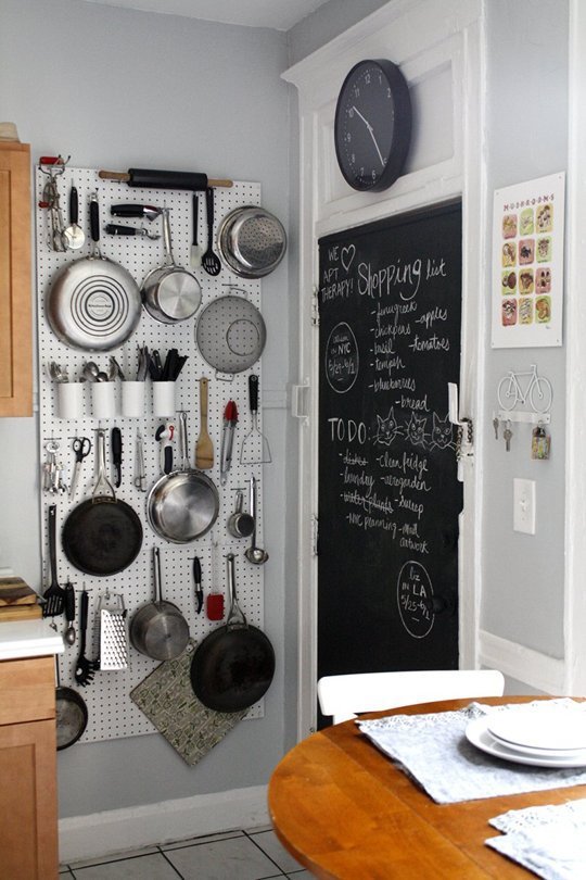 Mur de rangement pour ustensiles de cuisine