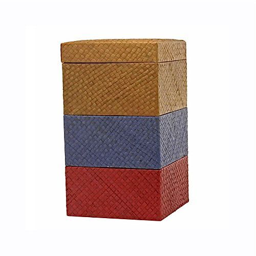 Pack de boites de rangement esthétique en bambou